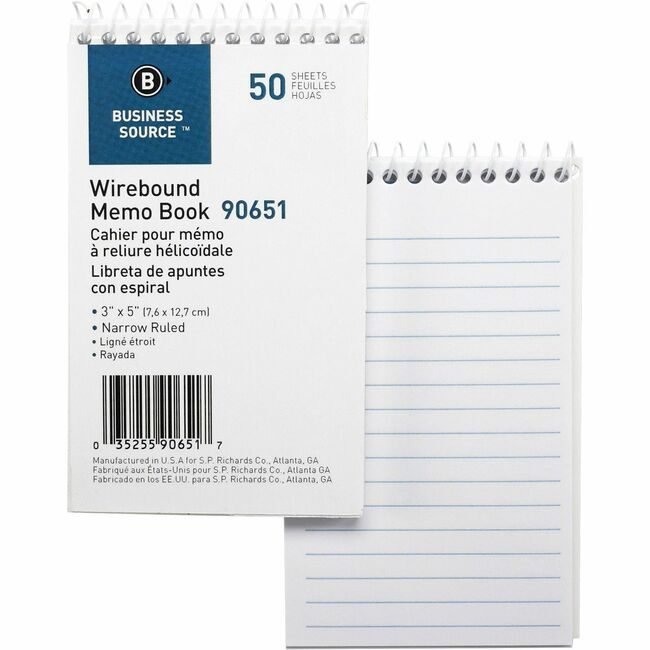 Business Source Book Memo End-Open 3X5 We BSN90651