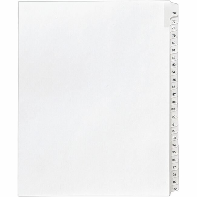 Avery Products Corporation Dividers Indx Sdtab 76-100 AVE01704