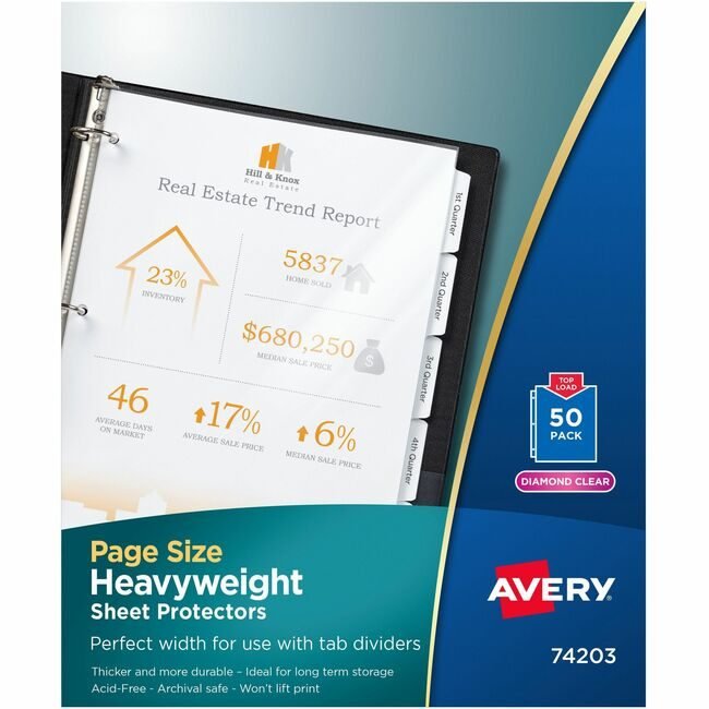 Avery Products Corporation Protector Sheet 3HP Dmndclr AVE74203