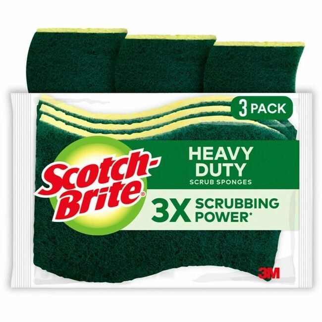 3M Company Sponge Scrub Heavy-Duty 3 Pack MMMHD3CT