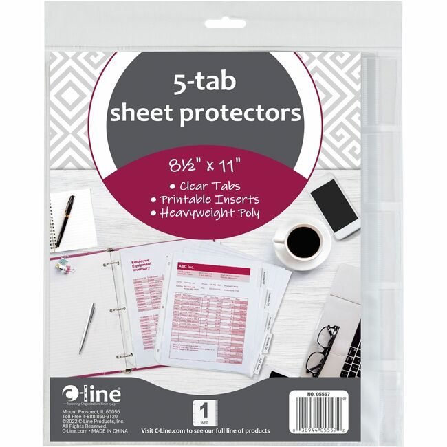 C-Line Products Protector Sht 8.5X11 Tb Clear CLI05557