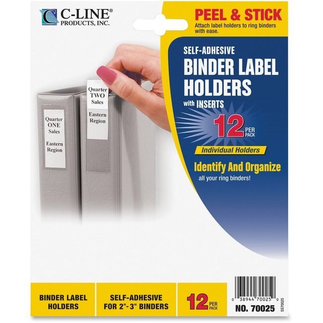 C-Line Products Holder Lbl Adhes Binder 2-3" CLI70025