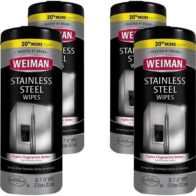 Weiman Products Wipes Stnlss Steel 7X8 30 Count WMN92ACT