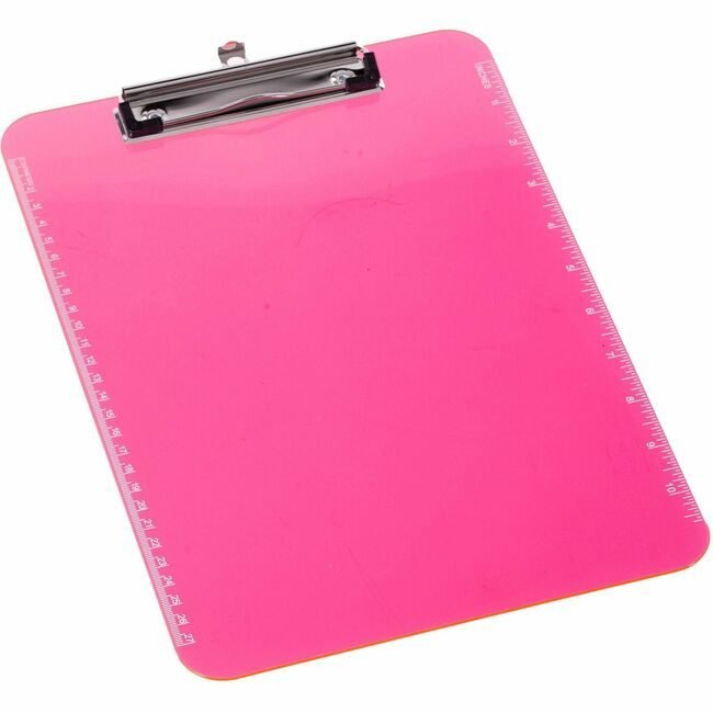 Business Source Clipboard Plastic Neon Pink BSN01868