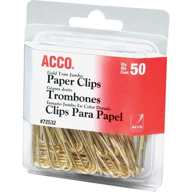 ACCO Brands Clip Paper Jumbo Gold ACC72532