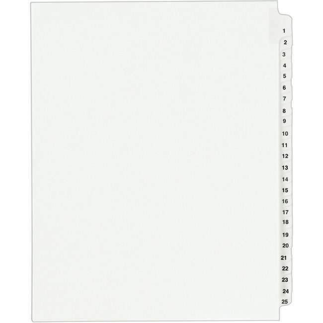 Avery Products Corporation Index Legal Sdtab 1-25 AVE01330