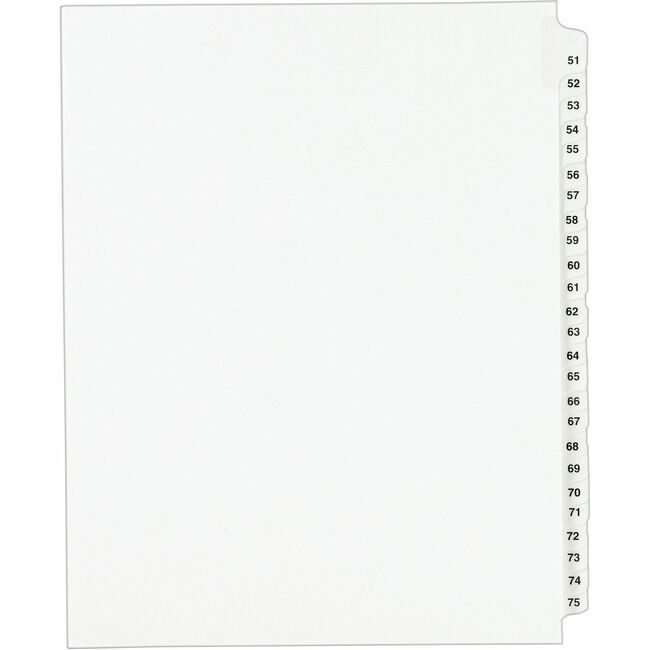 Avery Products Corporation Index Legal Sdtab 51-75 AVE01332