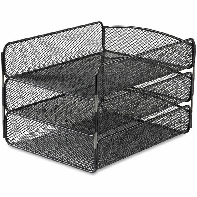 Safco Products Tray Onyx Triple Letter SAF3271BL