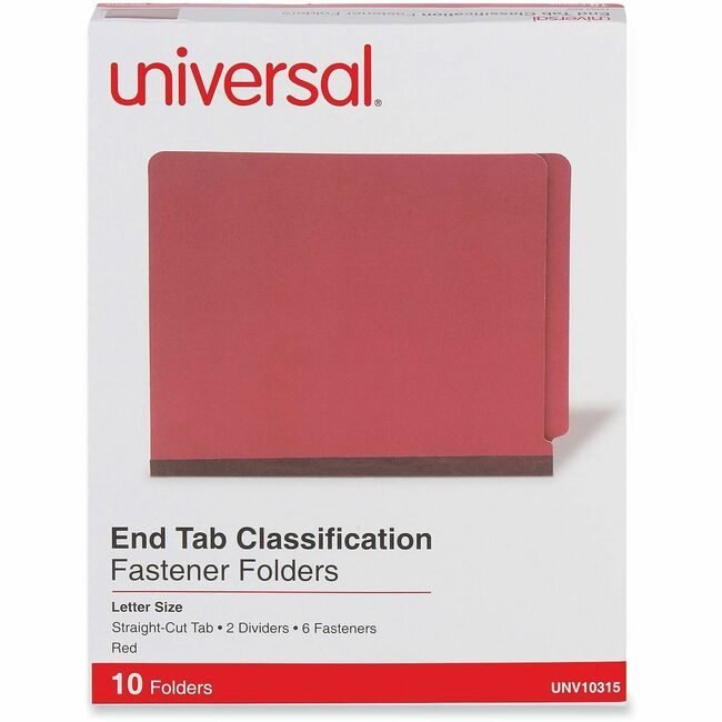 Universal Office Products Folder Class 6SEC Letter Red UNV10315