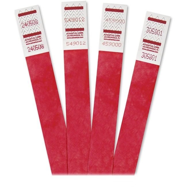 Advantus Corporation Lanyards Wristband 500 Pack Red AVT75510