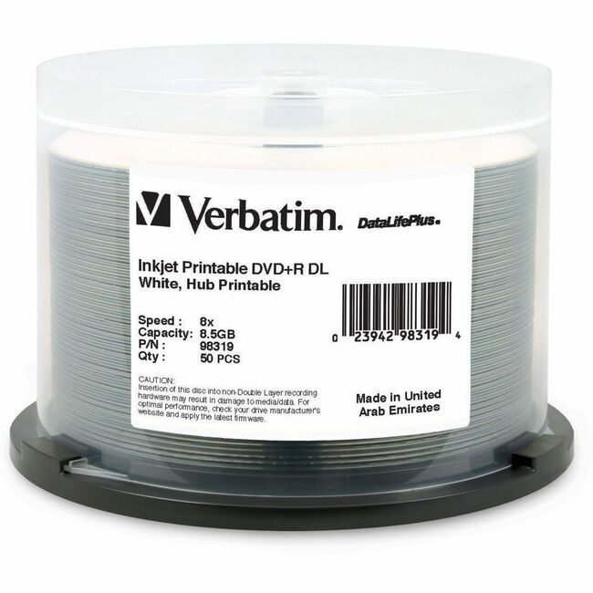 Verbatim Americas Dvd+R Dl Prt Hub Ij We 50SP VER98319