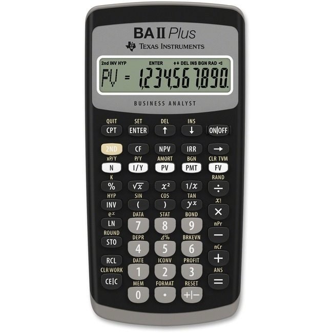 Texas Instruments Calc Business/Financial 8DG TEXBAII-PLUS