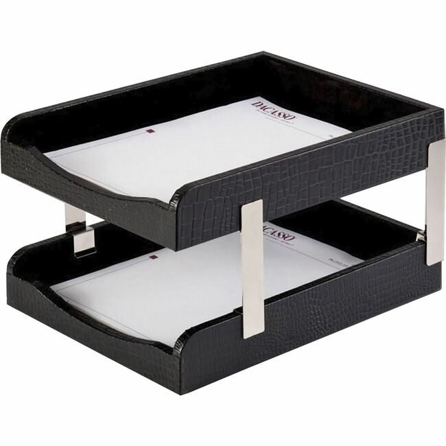 Dacasso Trays Letter Double Lthr Crocemb DACA2220
