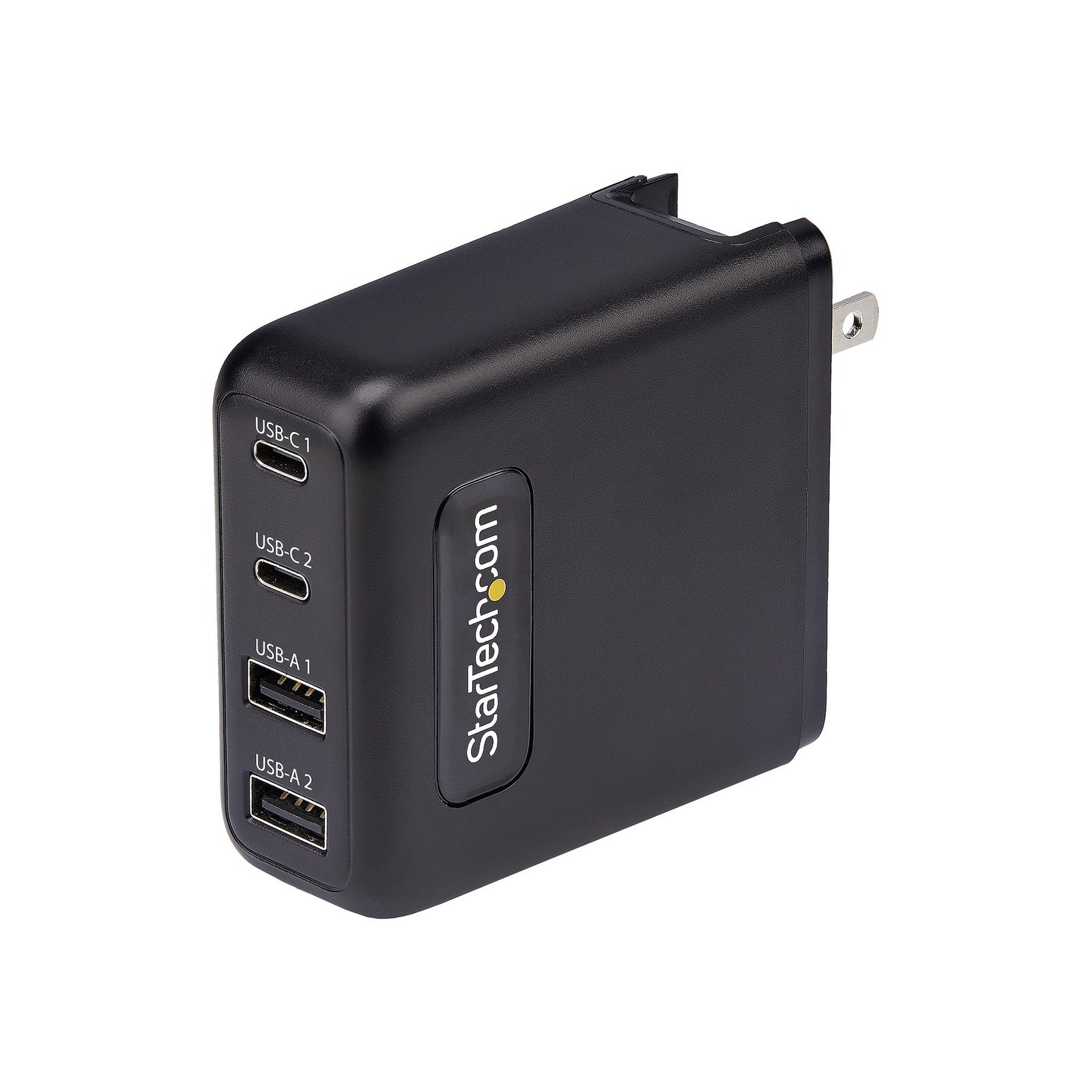 StarTech.com 100W USB-C Wall Charger, 2x USB-C/2x USB-A, Quick Charging Portable GaN Power Adapter, 2210GN-WALL-CHARGER