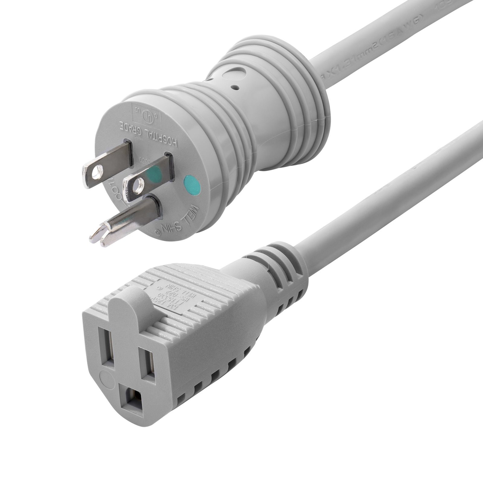 StarTech.com 6ft (1.8m) Hospital-Grade Extension Cord, Green Dot Medical Power Cable, NEMA 5-15P to 231B-660H-POWER-CORD