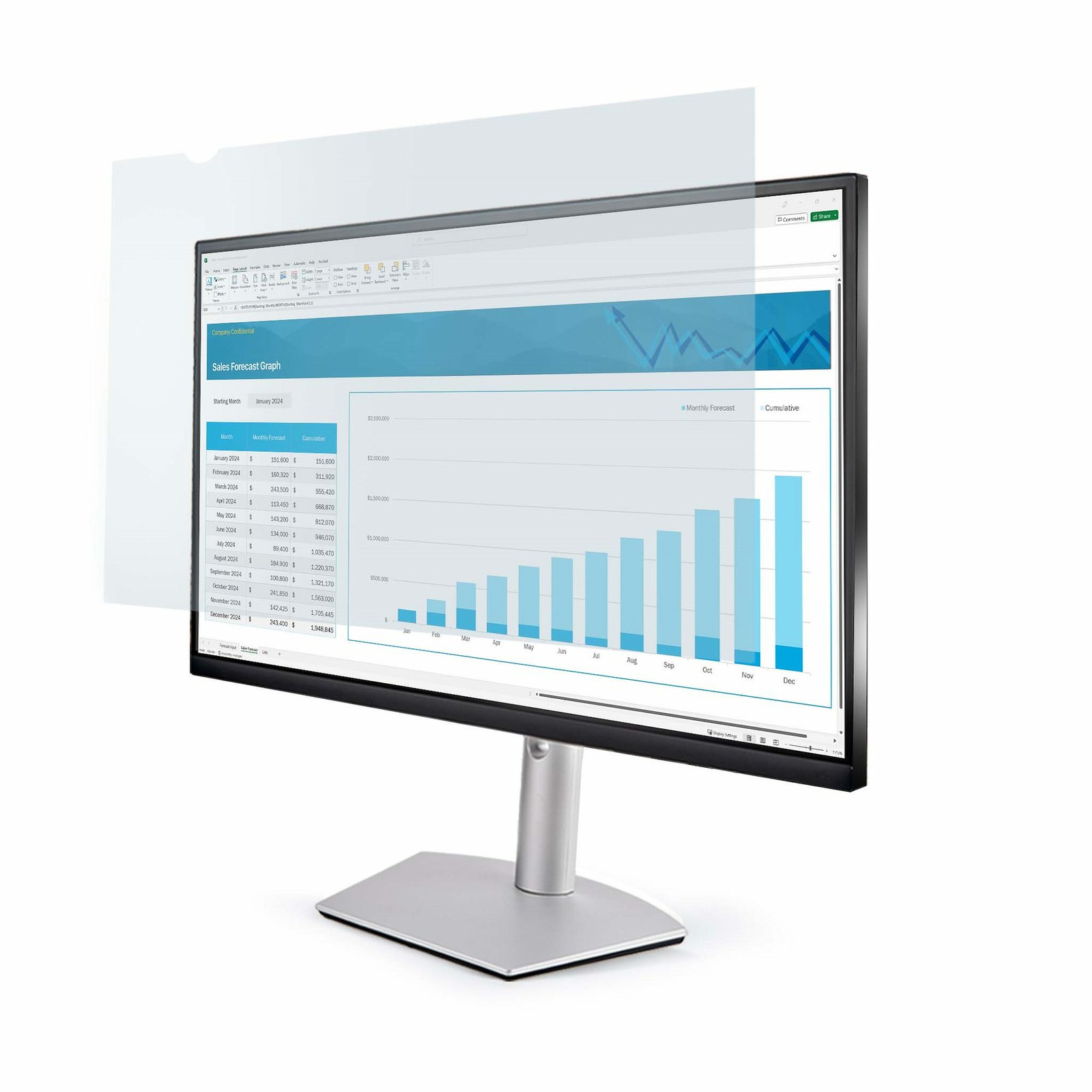 StarTech.com 24-inch 16:10 Anti-Blue Light Filter, BlueLight Screen for 24in Computer Monitor, 2461-ANTI-BLUE-LIGHT