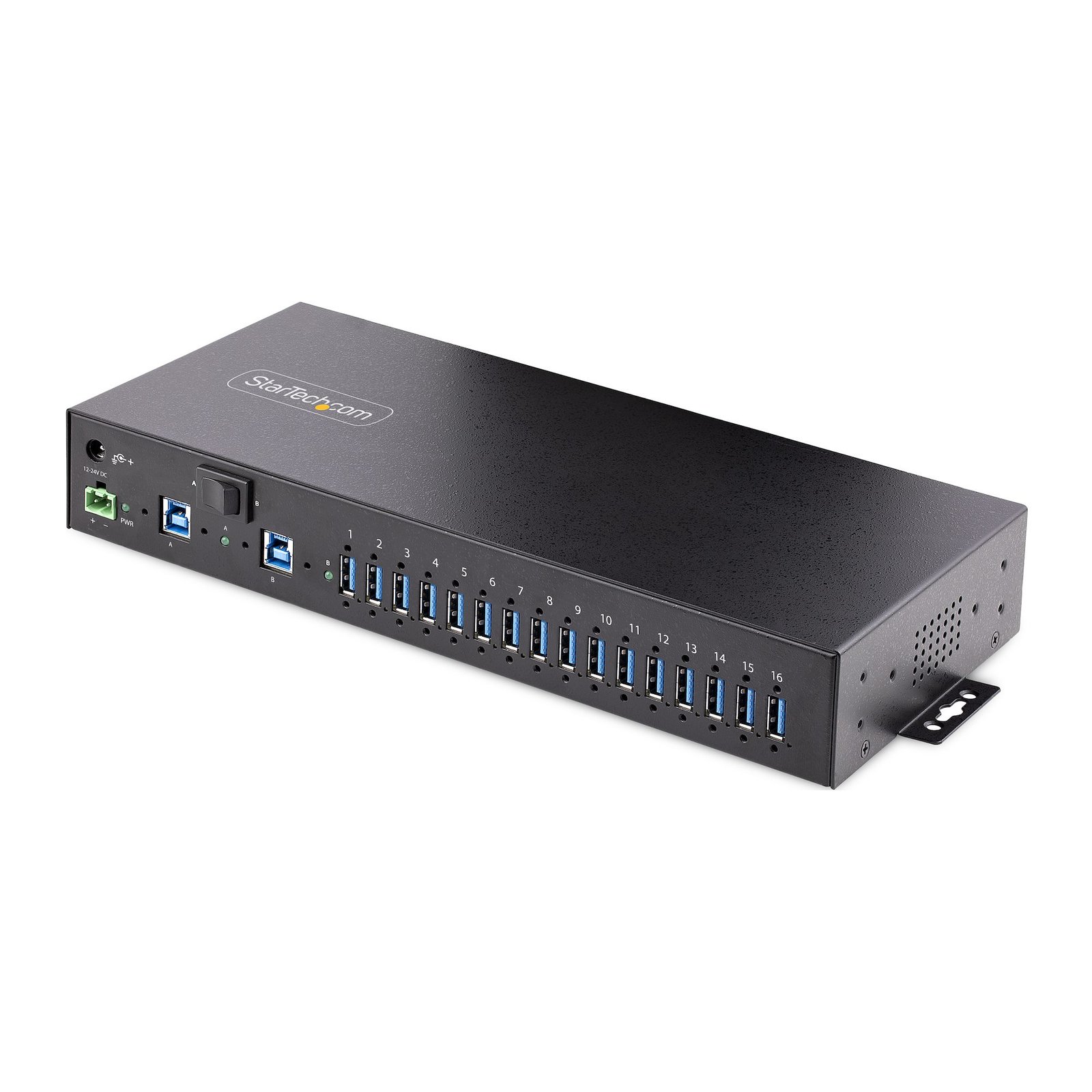 StarTech.com 16-Port Industrial USB 3.0 Hub 5Gbps, Metal, DIN/Surface/Rack Mountable, ESD 5G16AINDS-USB-A-HUB