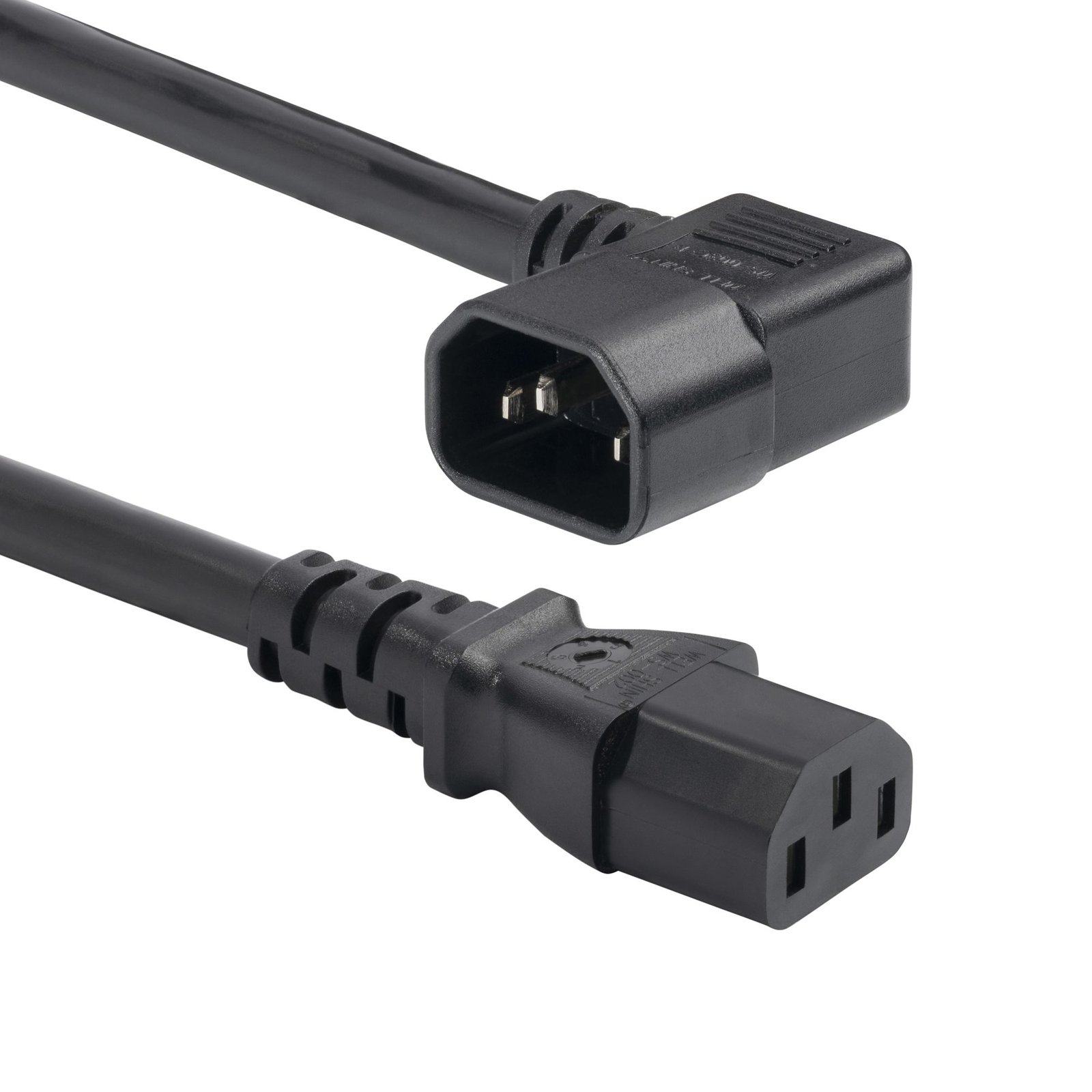 StarTech.com 6ft (1.8m) Heavy Duty Power Cord, Right Angle C14 to C13, PDU 15A 250V, 14AWG, Gauge 8745-4600-POWER-CORD
