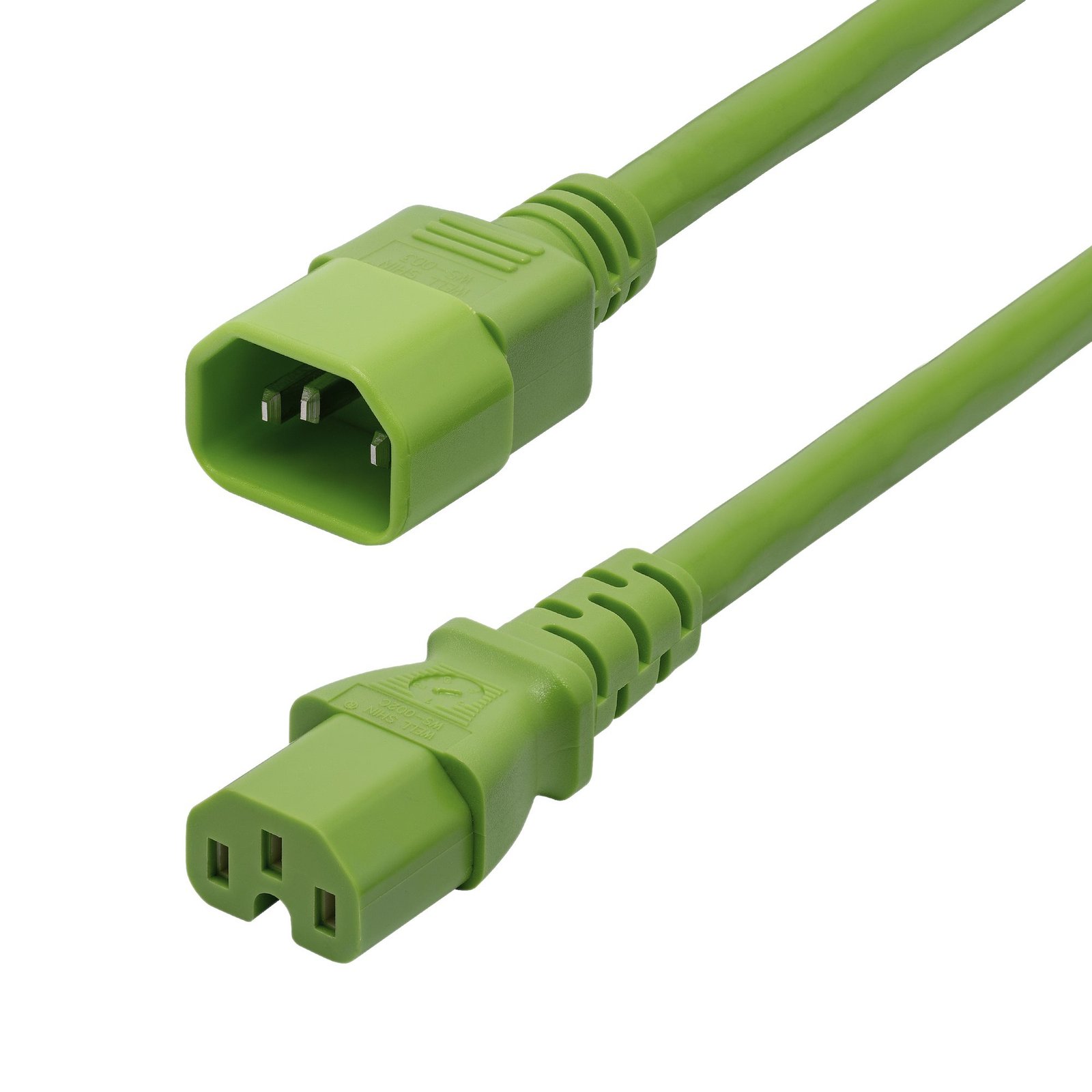 StarTech.com 6ft (1.8m) Heavy Duty PDU Power Cord, C14 to C15, 15A 250V, 14AWG, Green Cable, Gauge 8915-4606-POWER-CORD