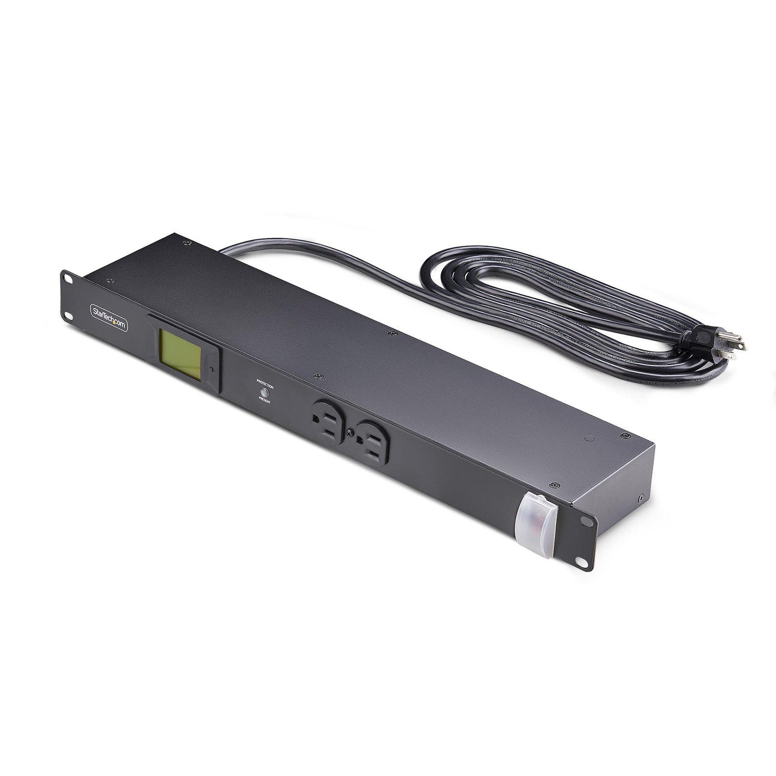 StarTech.com 8-Outlet Horizontal Rack Mount Metered PDU, 1U Server Power Strip w/Surge Protector, 8NM8-RACK-MOUNT-PDU
