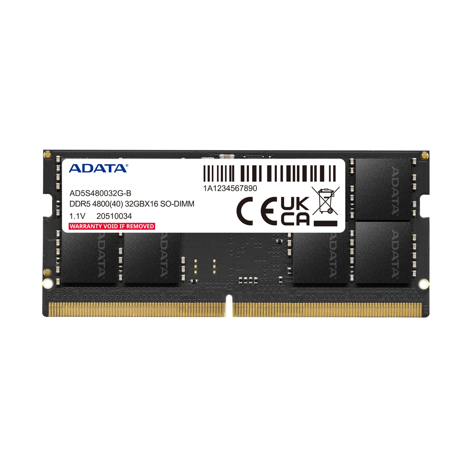 ADATA TECHNOLOGY LA AD5S480032G-B memory module 32 GB 1 x DDR5 262-pin SO-DIMM