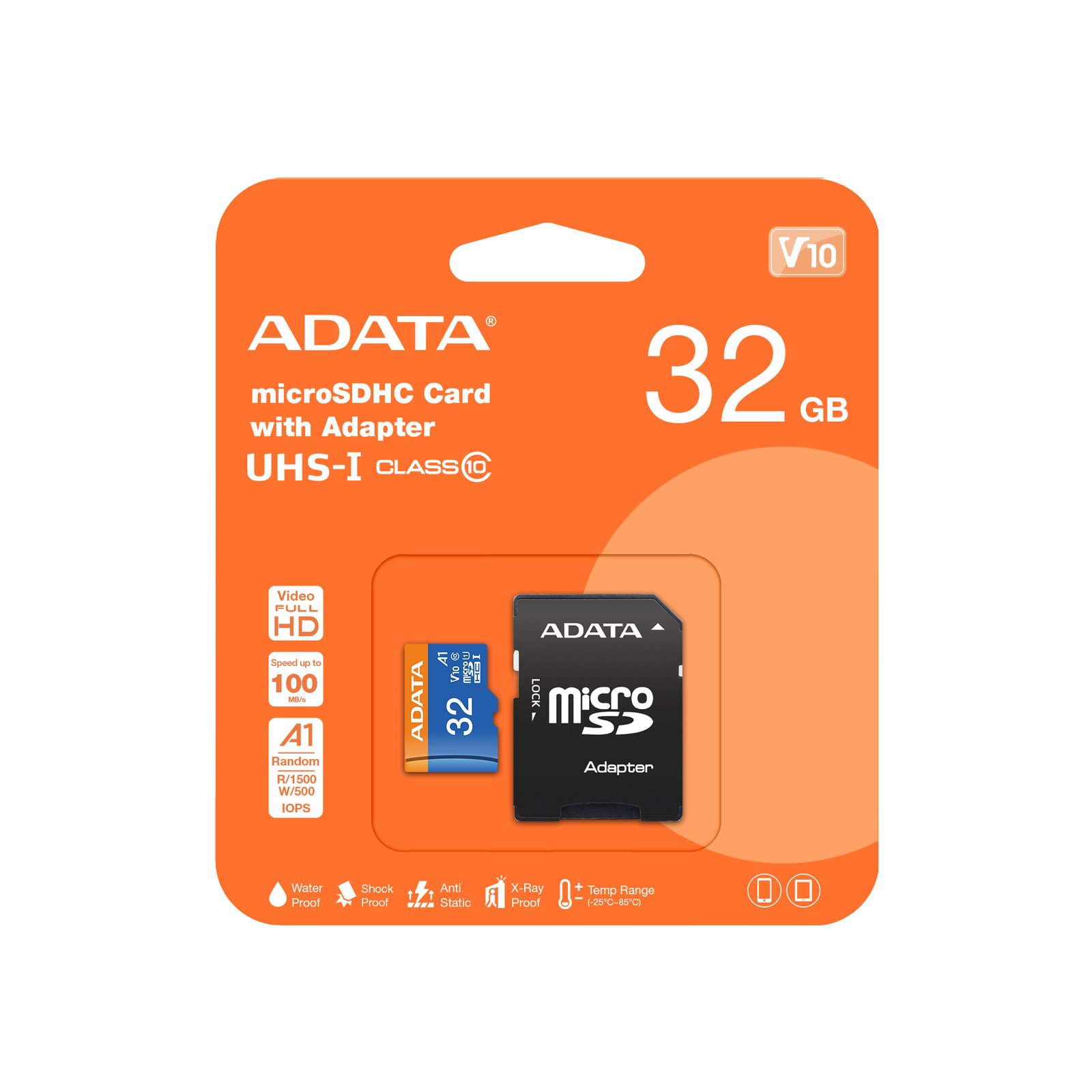ADATA TECHNOLOGY LA 32GB, microSDHC, Class 10 UHS-I AUSDH32GUICL10A1-RA1