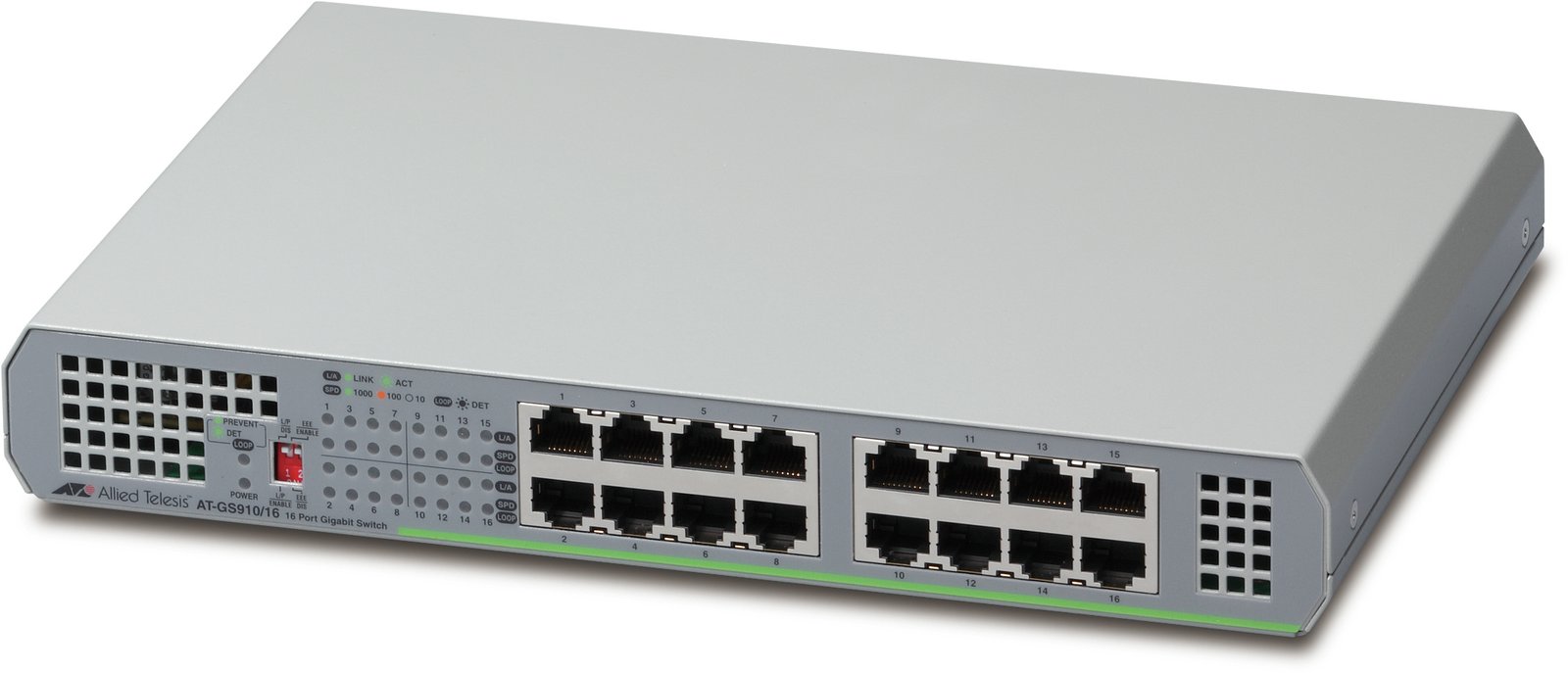 Allied Telesis GS910/16 Unmanaged Gigabit Ethernet (10/100/1000) Grey AT-GS910/16-10