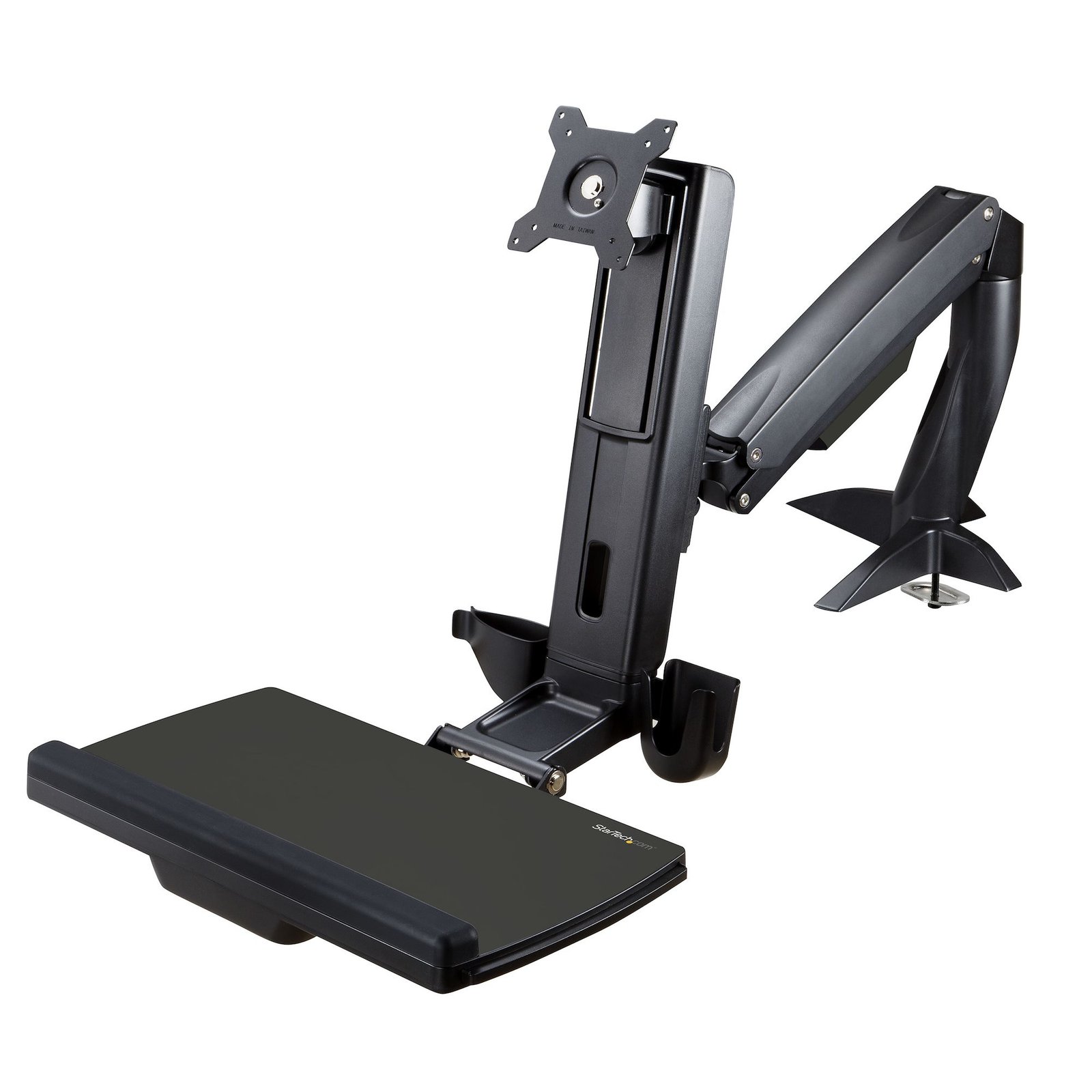 StarTech.com Sit Stand Monitor Arm - Desk Mount Adjustable Sit-Stand Workstation for Single 27" ARMSTSCP1