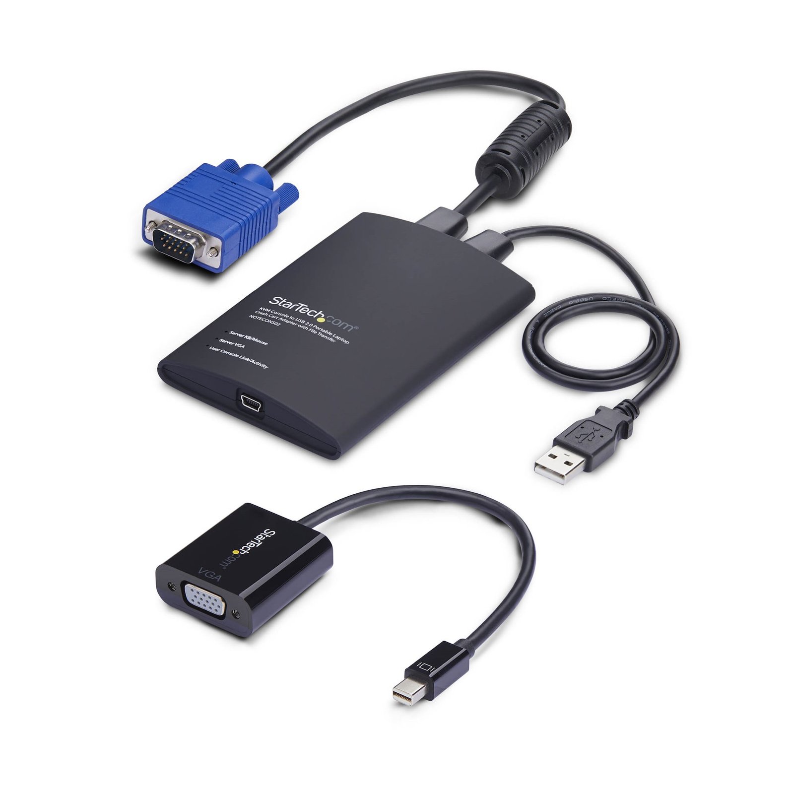 StarTech.com Portable Laptop Crash Cart Adapter, USB/VGA/Mini DisplayPort KVM Console, File STA-NOTECONS02-VGA-MDP