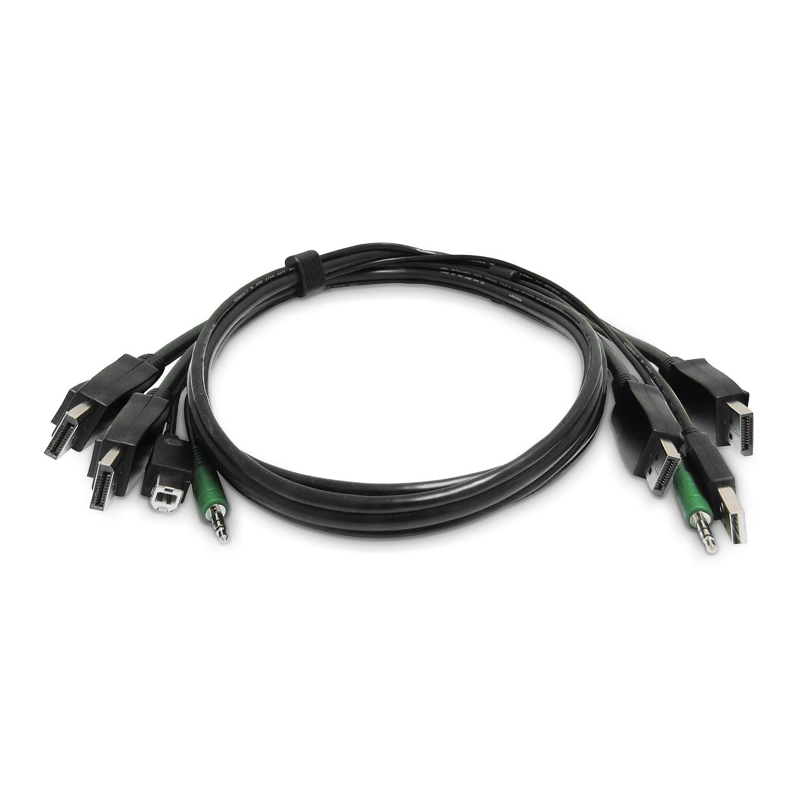 StarTech.com 6ft (1.8m) Dual-DisplayPort KVM Cable, 2x USB A to B, 3.5mm Audio, Universally STA-SK2DPMMKVM06-TAA-2U