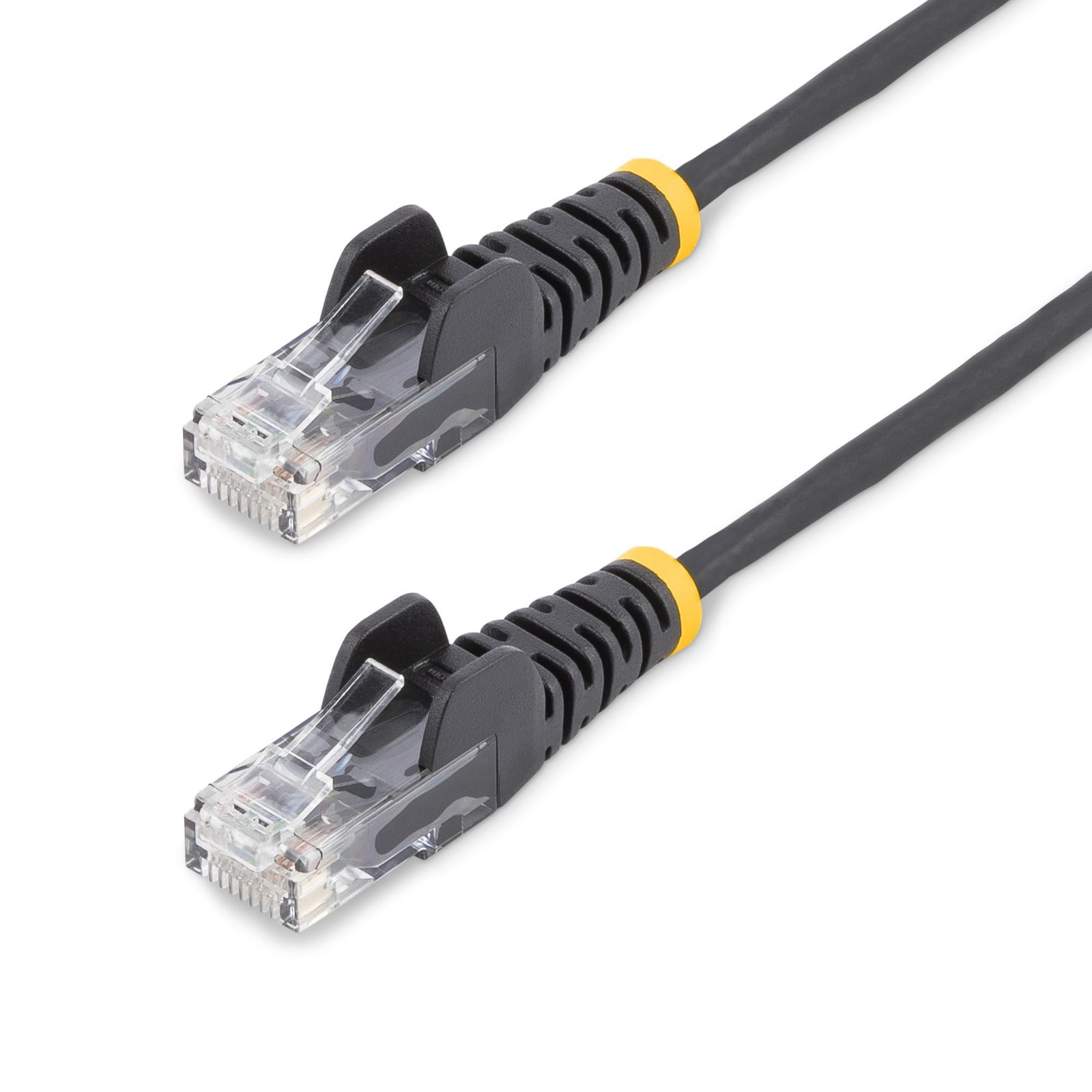StarTech.com 9in Black Slim CAT6 Ethernet Cable, Snagless, 100W PoE, UTP, LSZH, 28AWG Pure Bare STA-N6PAT9INBKS