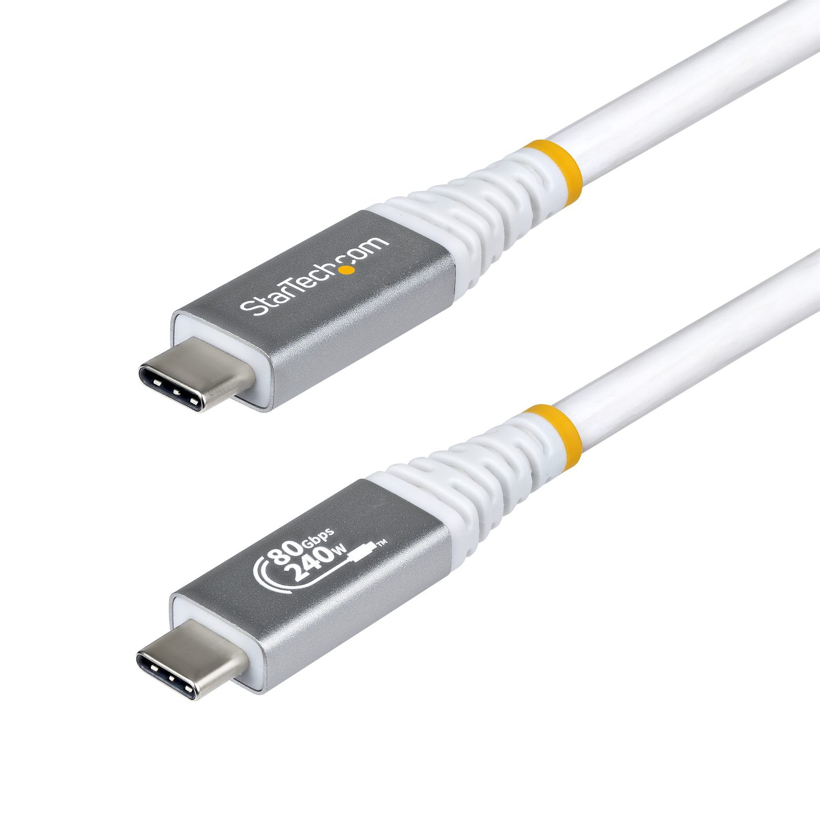 StarTech.com 3ft (91cm) USB4 Cable, 80Gbps, USB-IF Certified USB-C 240W PD, 8K 120Hz/4K 240Hz DP2.1 STA-CC3FT80GUSB4CABLEW