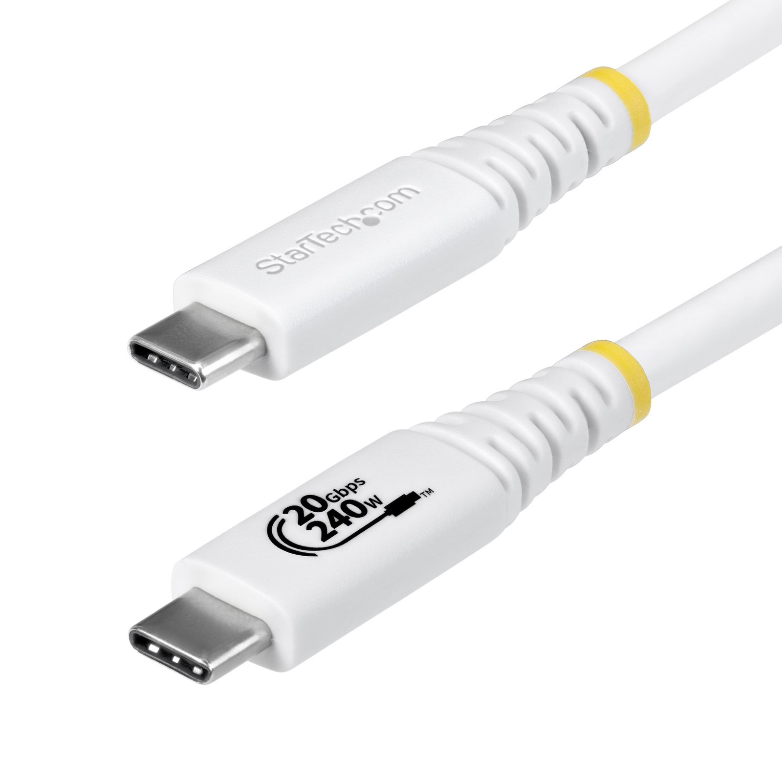 StarTech.com 6ft (1.8m) USB4 Cable, 20Gbps, USB-IF Certified USB-C 240W PD EPR, 4K 120Hz DP 2.1, STA-CC6FT20GUSB4TPW