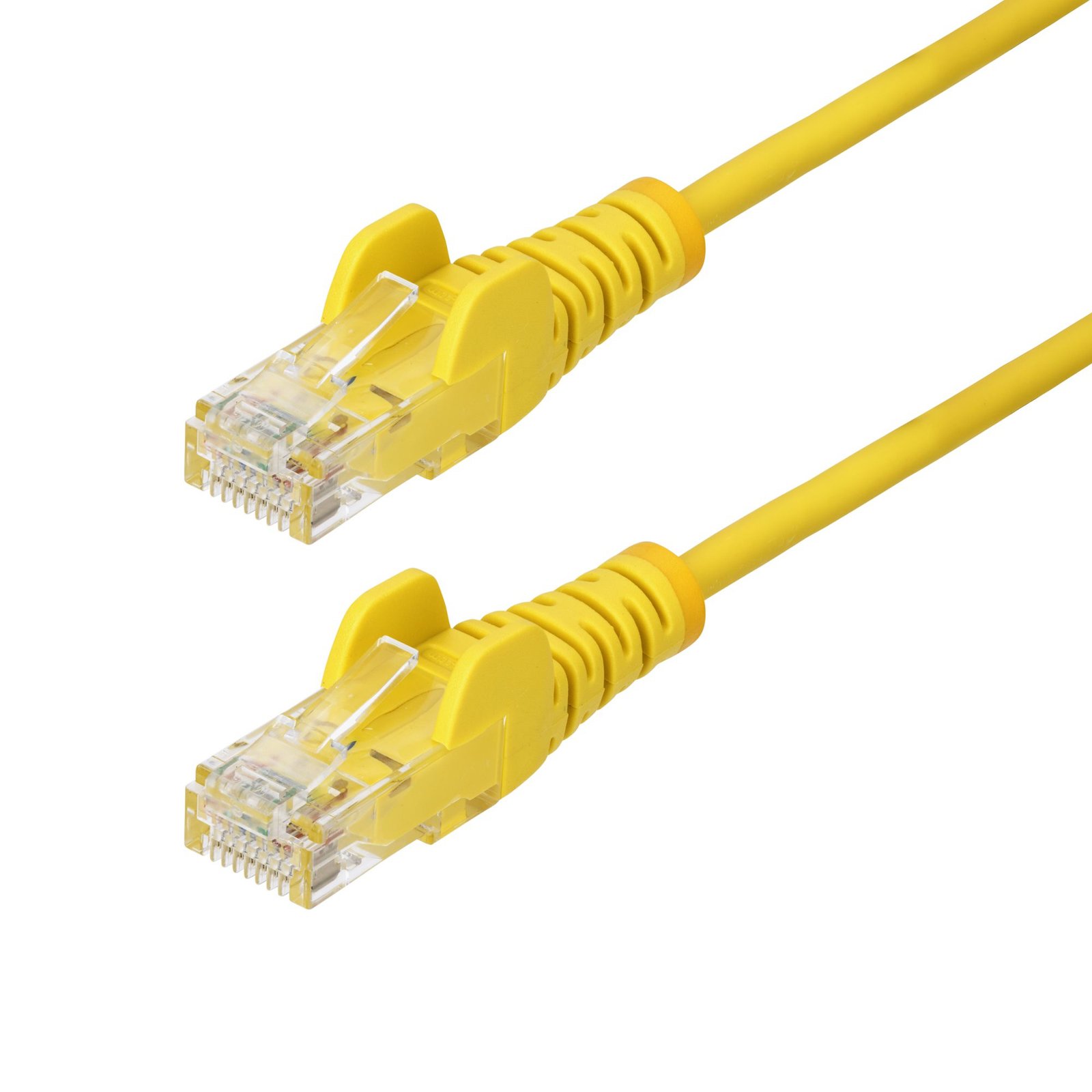 StarTech.com 2ft Yellow Slim CAT6 Ethernet Cable, Snagless, 100W PoE, UTP, LSZH, 28AWG Pure Bare STA-N6PAT2YLS