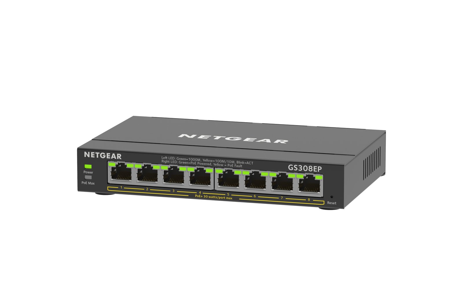 NETGEAR 8 Port PoE Gigabit Ethernet Plus Switch (GS308EP) GS308EP-100NAS