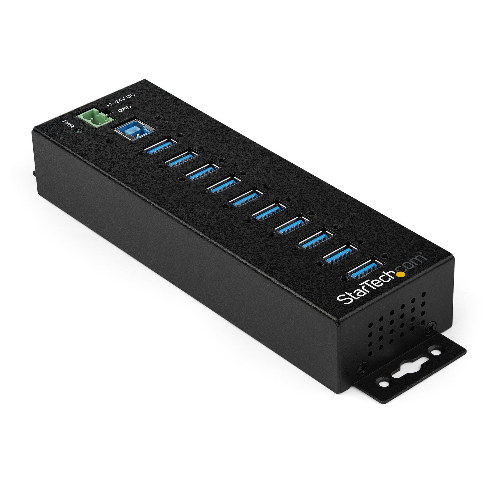 StarTech.com 10-Port USB 3.0 Hub with Power Adapter - Metal Industrial USB-A ESD & 350W Surge HB30A10AME