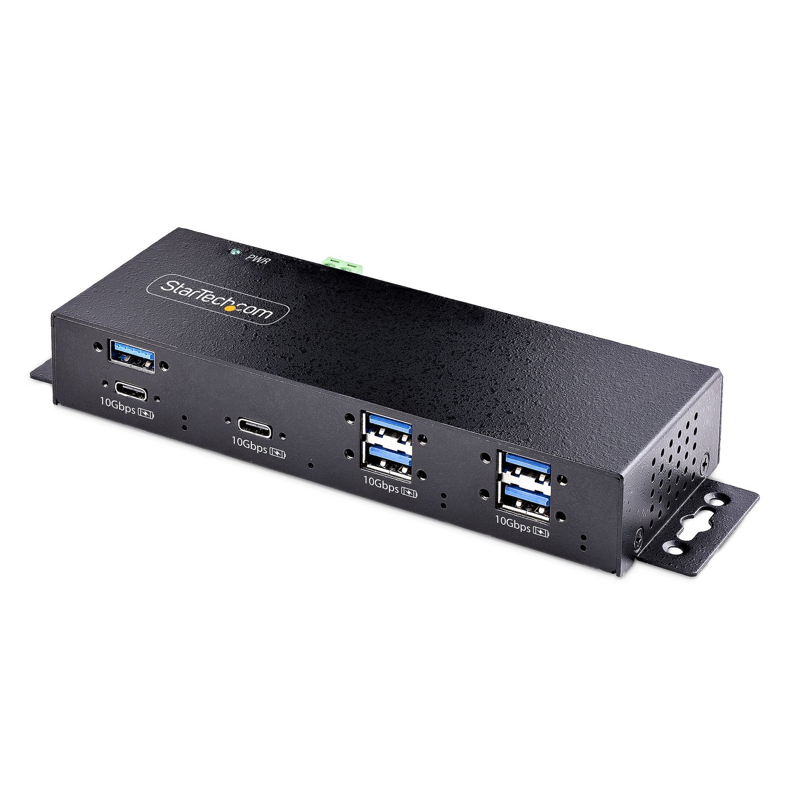 StarTech.com 7-Port Industrial USB 10Gbps Hub with Power Adapter, Metal, Mountable, 5x USB-A and 2x HB31C5A2CME