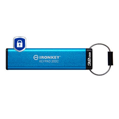 Kingston Technology IronKey 32GB USB-C Keypad 200C, FIPS 140-3 Lvl 3 AES-256 IKKP200C/32GB