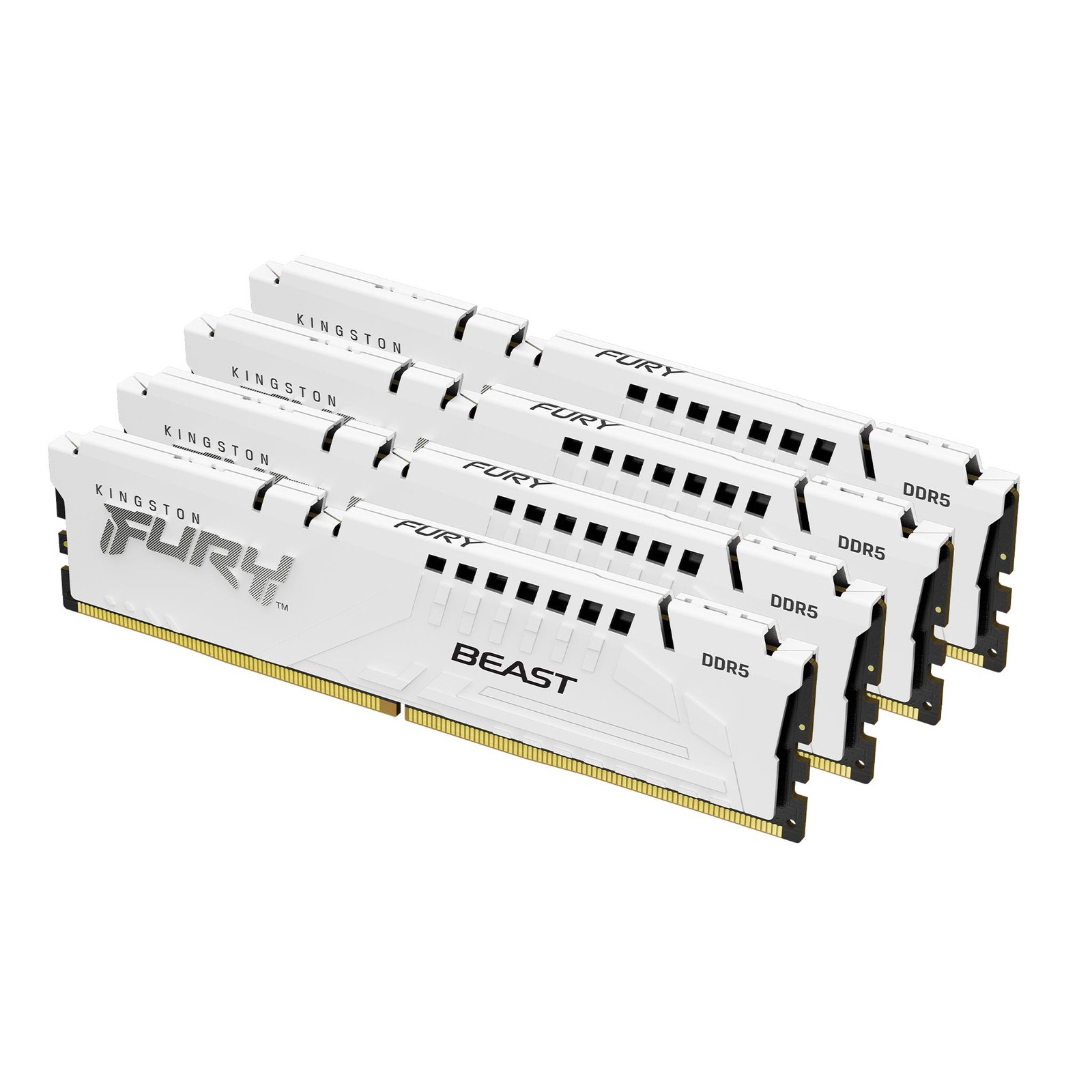 Kingston Technology FURY Beast 128GB 5600MT/s DDR5 CL40 DIMM (Kit of 4) White XMP KF556C40BWK4-128